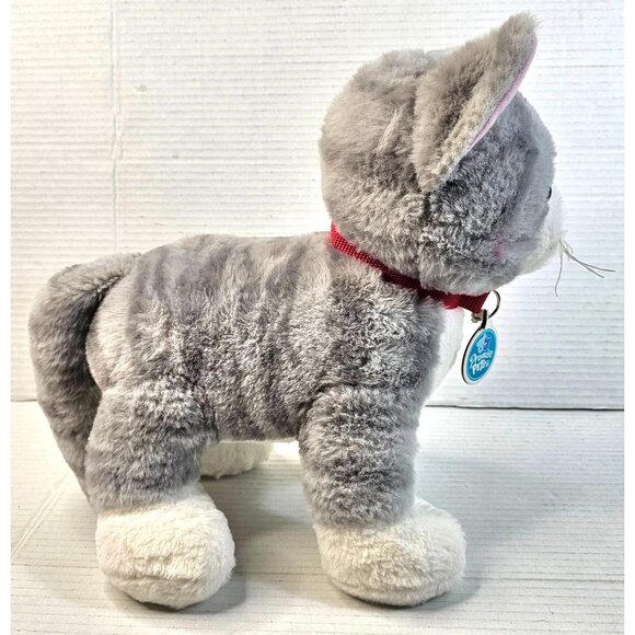 Build-A-Bear Workshop Plush Cat Gray & White Two-Tone Eyes Stuffed Animal 12" - Picture 6 of 9